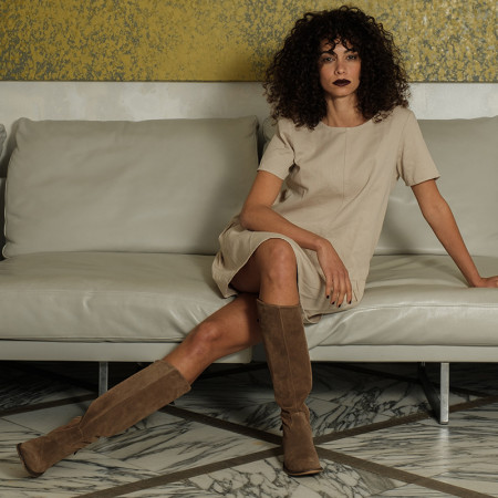 bottes cavalières femme cuir suédé | reqins