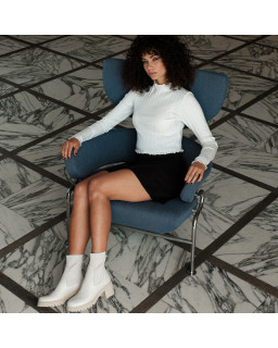 Bottines Chelsea à talons en cuir grainé