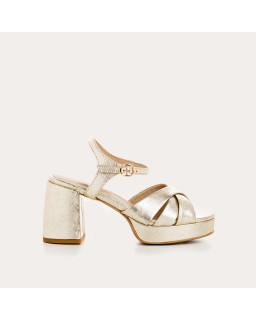 Sandales Plateformes Femme Eclat Cuir Métallisé - PADGE | Reqins