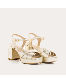 Sandales Plateformes Femme Eclat Cuir Métallisé - PADGE | Reqins