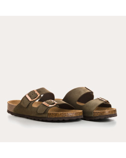 Sandales à brides NUBIA - chaussures anatomiques cuir velours femme | REQINS