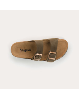 Nubia flange sandals - Anatomical shoes Suede woman | Reqins