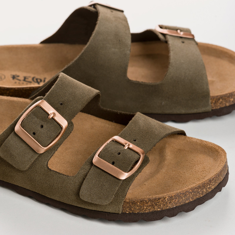 Nubia flange sandals - Anatomical shoes Suede woman | Reqins