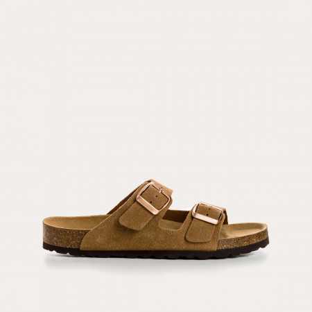 MULES NUBIA CUIR VELOURS