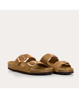 Sandales à brides NUBIA - chaussures anatomiques cuir velours femme | REQINS