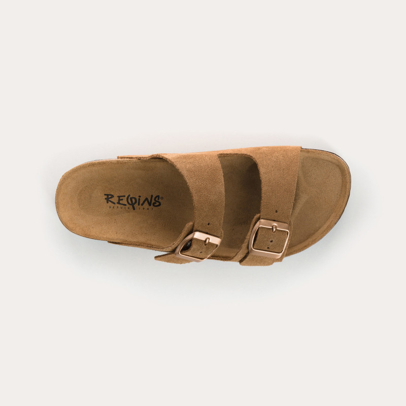 Nubia flange sandals - Anatomical shoes Suede woman | Reqins