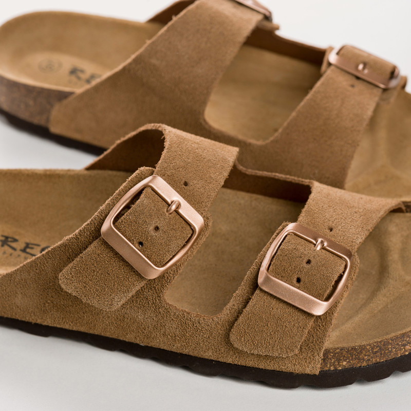 Nubia flange sandals - Anatomical shoes Suede woman | Reqins