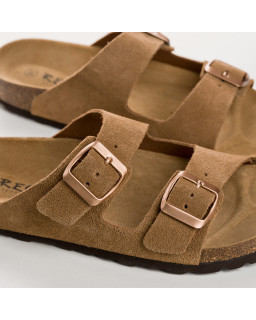 Nubia flange sandals - Anatomical shoes Suede woman | Reqins