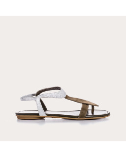 Sandales Bernie en cuir velours et métal | Reqins