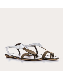 Sandales Bernie en cuir velours et métal | Reqins