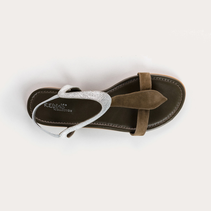 Sandales Bernie en cuir velours et métal | Reqins