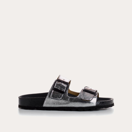 Nubia Bride Sandals - Women's Metallic Leather Anatomical Shoes | Reqins