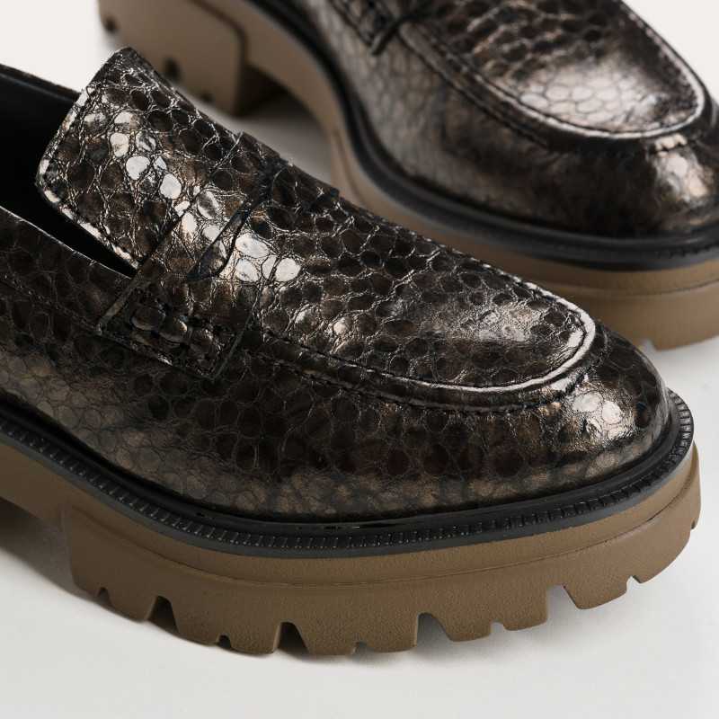 mocassins femme croco plateforme | reqins