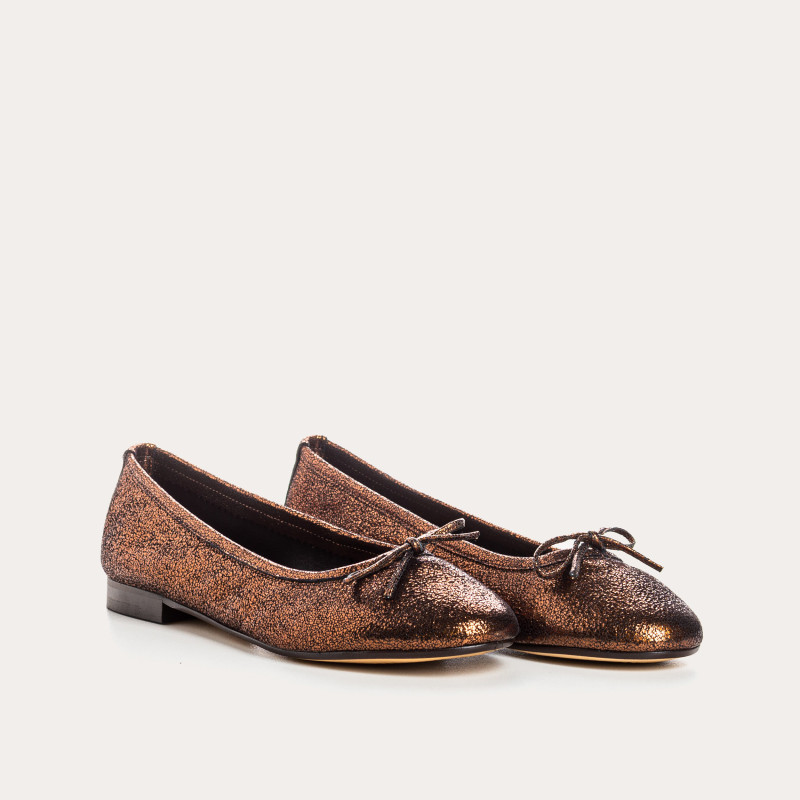 Carmen crackled leather ballerinas | Reqins
