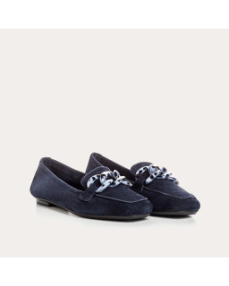 Mocassins Hanissa en cuir velours à chaîne | Reqins