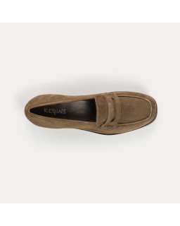 Mocassins compensés en cuir velours