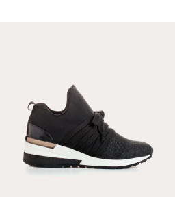 Baskets "slip-on" à lacets en lycra pour femme