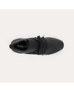 Baskets "slip-on" à lacets en lycra pour femme