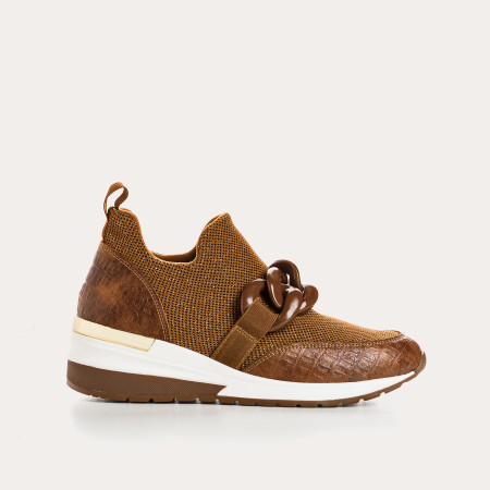 Women's Sneakers in Elastic Fabric Lady with Jewelry Accessories