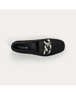Mocassins Hanissa en cuir velours à chaîne | Reqins