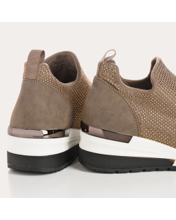 Baskets compensées en lycra