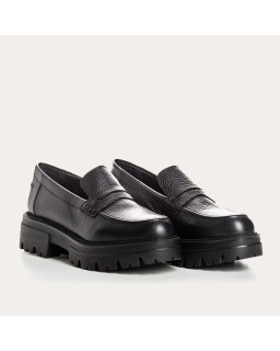 Mocassins chunky en cuir grainé