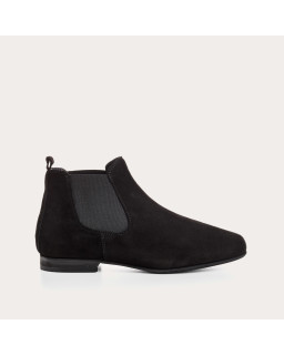 Chelsea boots flat velvet leather with elastic