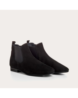 Chelsea boots flat velvet leather with elastic