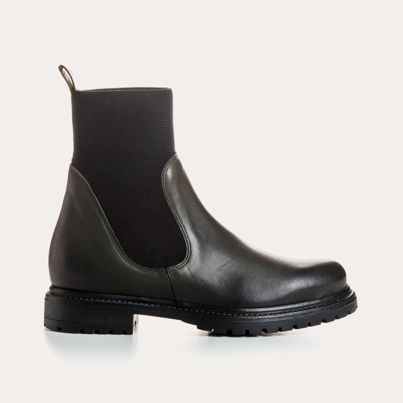 Boots Chelsea leather flat with elastic