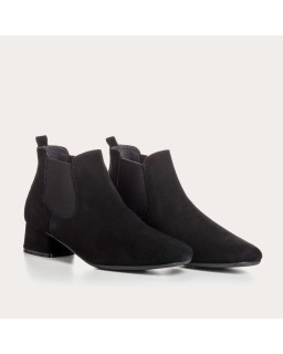 Bottines Chelsea en cuir velours avec élastiques