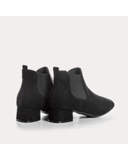 Bottines Chelsea en cuir velours avec élastiques