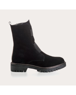 Boots chelsea velvet leather with elastic and interior zip