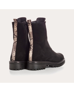 Boots Chelsea en cuir velours avec élastiques et zip intérieur