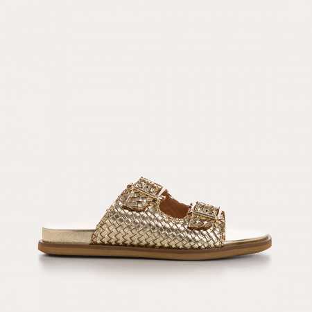 SANDALES MIAMI CUIR TRESSE