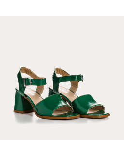 London Sandals - Woman Varnished Leather Heel Shoes | Reqins