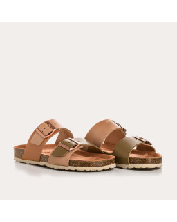 Sandales à brides NEPAL - chaussures anatomiques cuir bicolore femme | REQINS