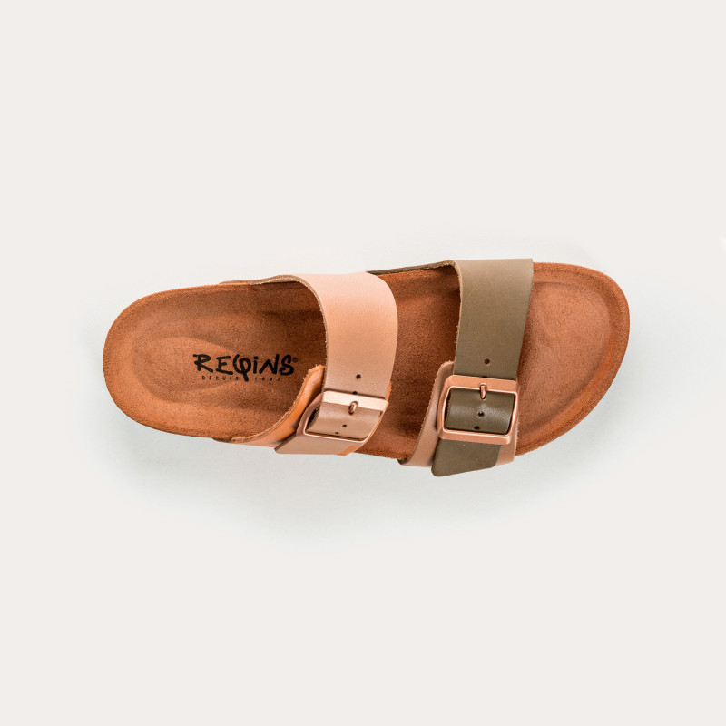 Sandales à brides NEPAL - chaussures anatomiques cuir bicolore femme | REQINS