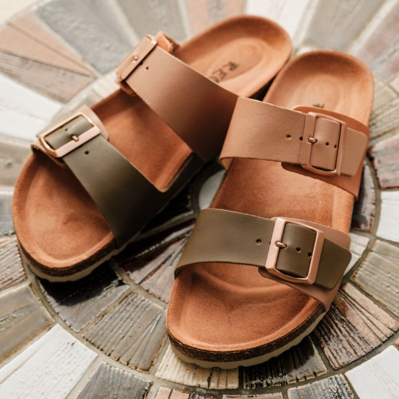 Sandales à brides NEPAL - chaussures anatomiques cuir bicolore femme | REQINS