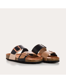 Sandales à brides NEPAL - chaussures anatomiques cuir bicolore femme | REQINS