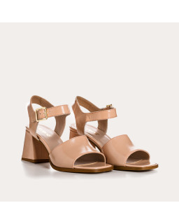 London Sandals - Woman Varnished Leather Heel Shoes | Reqins