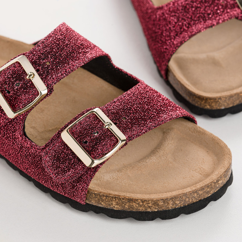 Nubia Bridles Sandals - Women's Lurex Leather Anatomical Shoes | Reqins