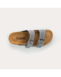 Nubia Bridles Sandals - Women's Lurex Leather Anatomical Shoes | Reqins