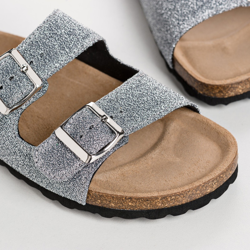 Nubia Bridles Sandals - Women's Lurex Leather Anatomical Shoes | Reqins