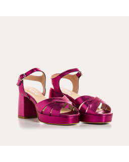 Women's Platform Sandals Metallic Leather Eclat - Padge | Reqins