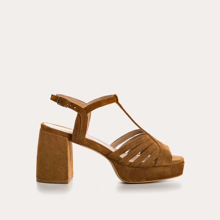 Palmyre platform sandals - Women's velvet leather shoes | Reqins