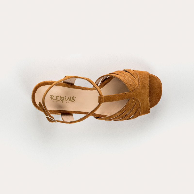 Palmyre platform sandals - Women's velvet leather shoes | Reqins