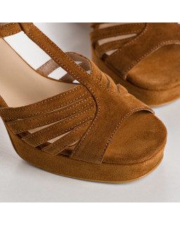 Sandales à plateforme PALMYRE - chaussures à talons cuir velours femme | REQINS