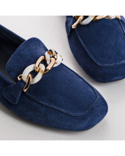 Mocassins Bijou Femme Cuir Velours - HOREL | Reqins