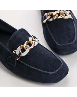 Mocassins Bijou Femme Cuir Velours - HOREL | Reqins