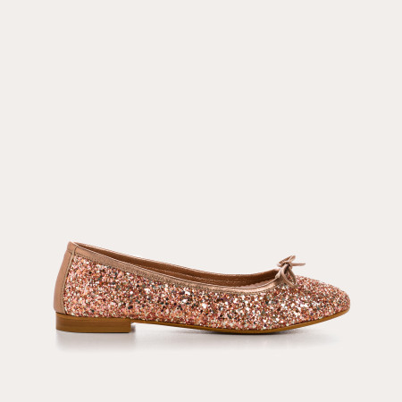 ballerines plates femme cuir glitter | reqins